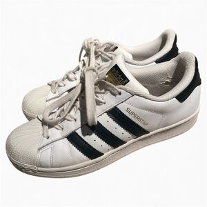 Adidas Superstar White with Black Stripes Sneakers Shoes 7.5